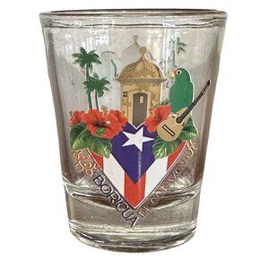Puerto Rico Shot Glass Souvenir Boricua De Corazon